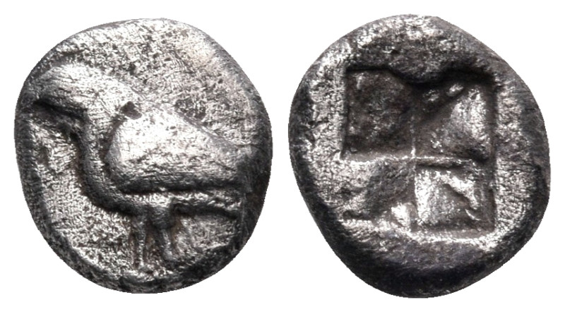 TROAS. Abydos. Circa 500-480 BC. Triobol (Silver, 9.5 mm, 1.47 g). Eagle with wi...