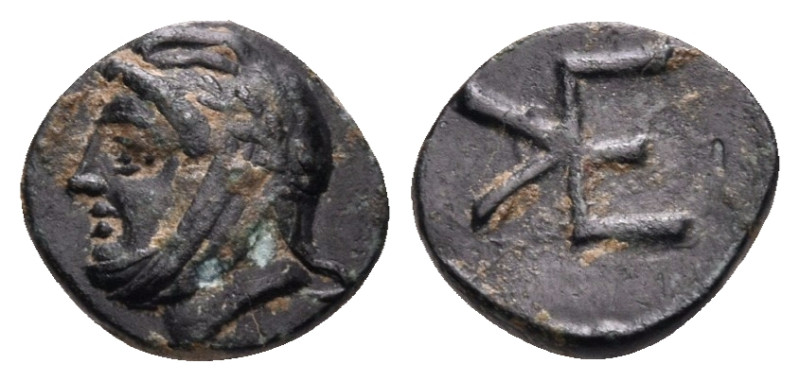 TROAS. Kebren. Circa 412-399 BC. Chalkous (Bronze, 10 mm, 0.64 g, 6 h). Head of ...