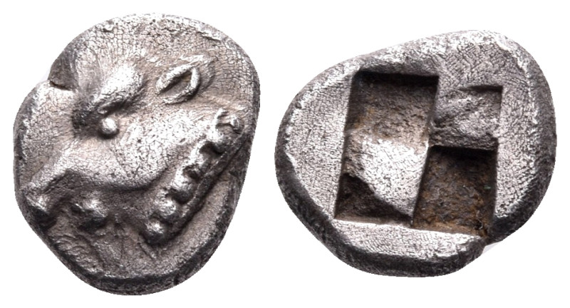 IONIA. Uncertain mint. Circa 550-500 BC. Obol (Silver, 9.5 mm, 1.01 g). Head of ...