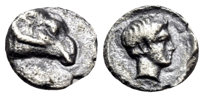 CARIA. Halikarnassos. Circa 395-377 BC. Hemiobol (Silver, 6.5 mm, 0.24 g, 6 h). ...