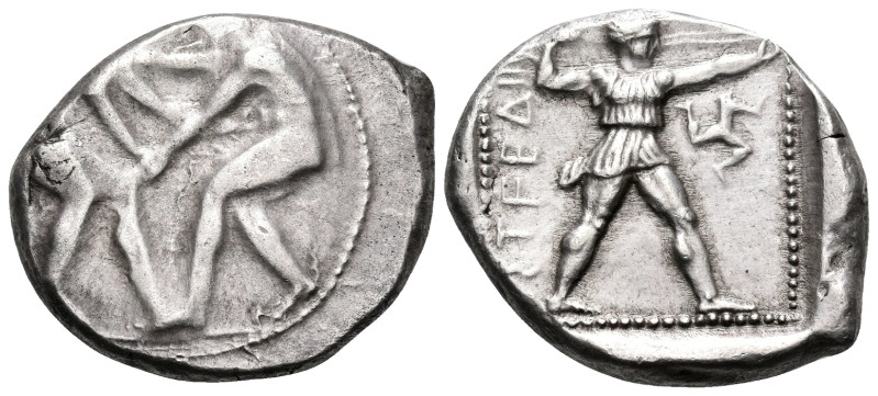 PAMPHYLIA. Aspendos. Circa 415/0-400 BC. Stater (Silver, 26 mm, 11.01 g, 6 h). T...