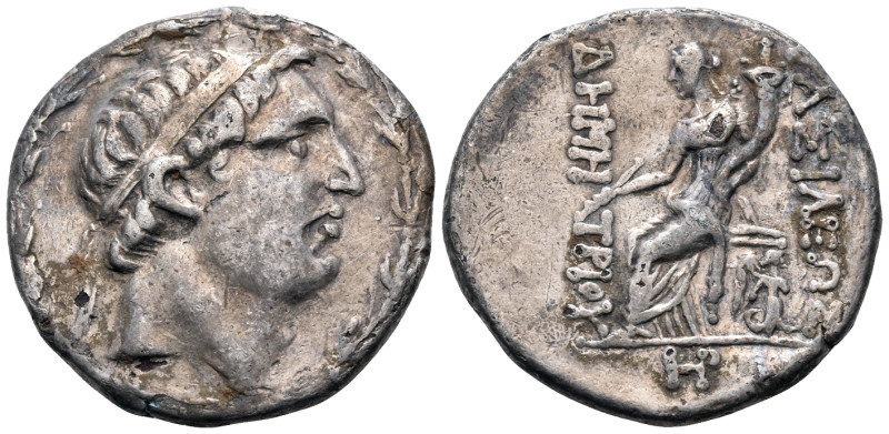 SELEUKID KINGS. Demetrios I Soter, 162-150 BC. Tetradrachm (Silver, plated, 29 m...