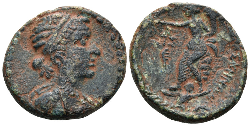 SYRIA, Coele-Syria. Damaskos. Cleopatra VII of Egypt, 33/2 BC. (Bronze, 22 mm, 7...