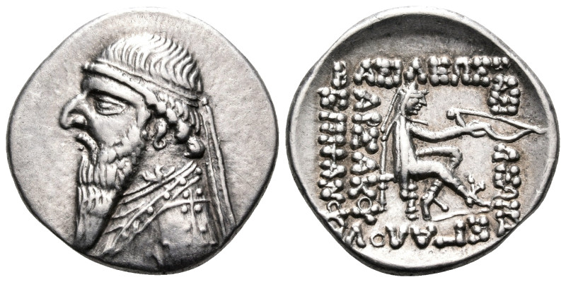 KINGS OF PARTHIA. Mithradates II, 121-91 BC. Drachm (Silver, 19 mm, 4.15 g, 12 h...