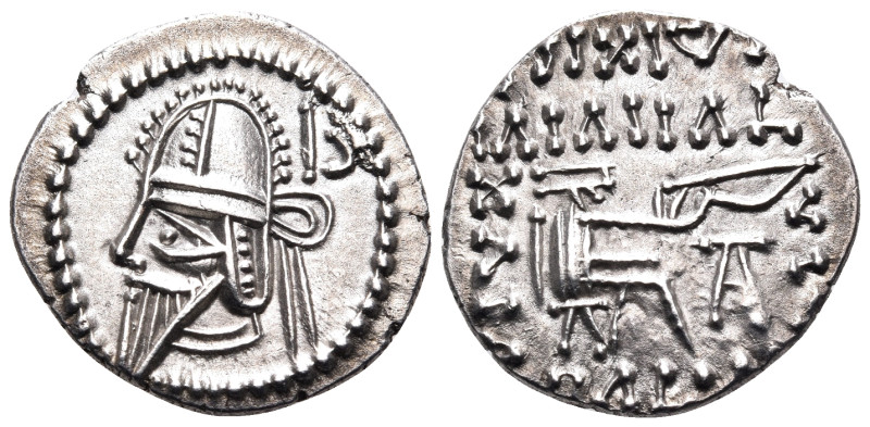 KINGS OF PARTHIA. Vologases VI, circa AD 208-228. Drachm (Silver, 20 mm, 3.75 g,...