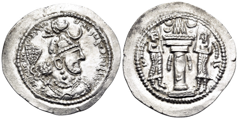 SASANIAN KINGS. Yazdgard I, 399-420. Drachm (Silver, 29 mm, 4.21 g, 3 h), GW/2 (...