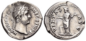Hadrian, 117-138. Denarius (Silver, 18 mm, 2.91 g, 5 h), Rome, 133-135. HADRIANVS AVG COS III P P Laureate head of Hadrian to right. Rev. PIETAS AVG P...