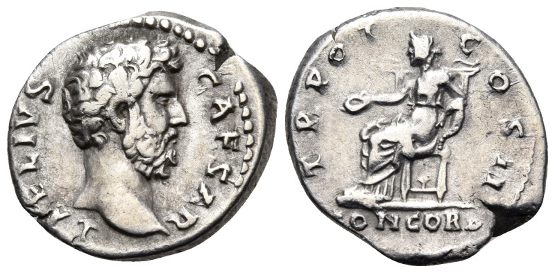 Aelius, Caesar, 136-138. Denarius (Silver, 18.5 mm, 2.95 g, 6 h), struck under H...