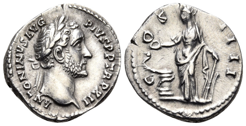 Antoninus Pius, 138-161. Denarius (Silver, 18 mm, 2.96 g, 6 h), Rome, 148-149. A...