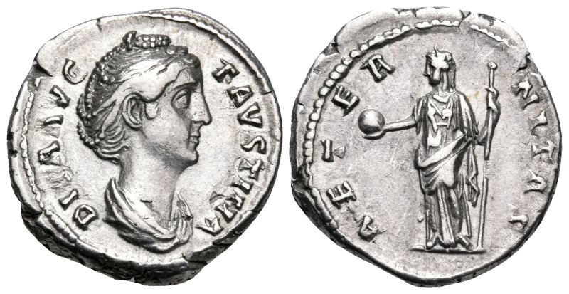 Diva Faustina Senior, died 140/1. Denarius (Silver, 18 mm, 3.19 g, 6 h), Rome. D...