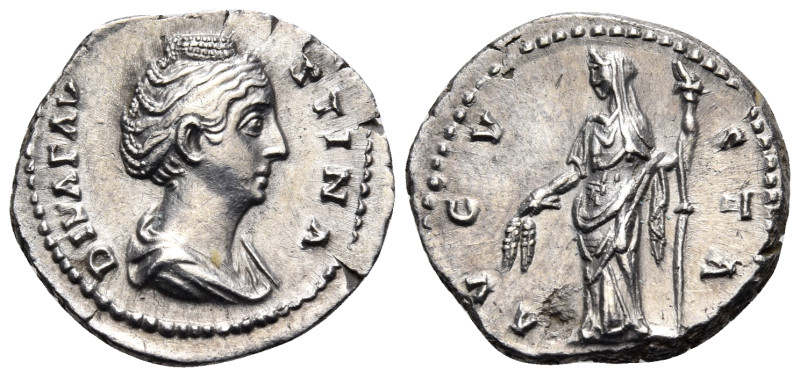 Diva Faustina Senior, died 140/1. Denarius (Silver, 18 mm, 2.91 g, 7 h), struck ...