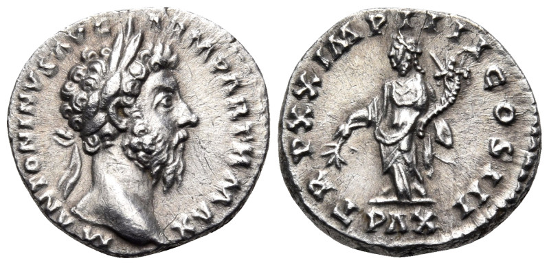 Marcus Aurelius, 161-180. Denarius (Silver, 17.5 mm, 2.72 g, 7 h), Rome, 166. M ...