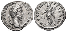 Marcus Aurelius, 161-180. Denarius (Silver, 19 mm, 2.85 g, 8 h), Rome, 166-167. M ANTONINVS AVG ARM PARTH MAX Laureate head of Marcus Aurelius to righ...