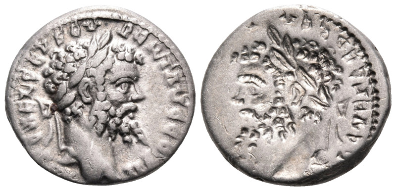 Septimius Severus, 193-211. Denarius (Silver, 17 mm, 3.15 g), Brockage strike, E...