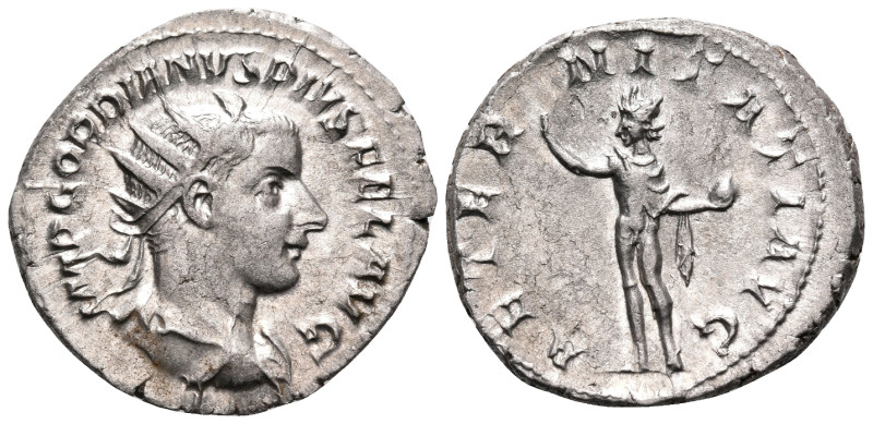 Gordian III, 238-244. Antoninianus (Silver, 21 mm, 4.52 g, 8 h), Rome, 241-243. ...