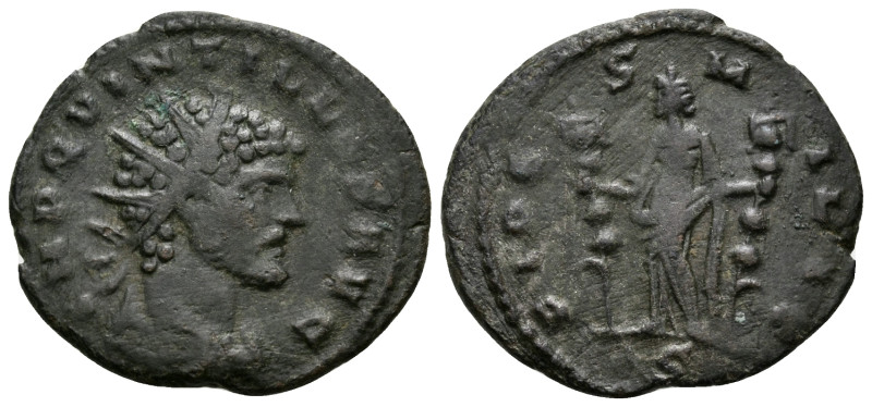 Quintillus, 270. Antoninianus (Bronze, 21 mm, 2.70 g, 12 h), Mediolanum, 2nd off...