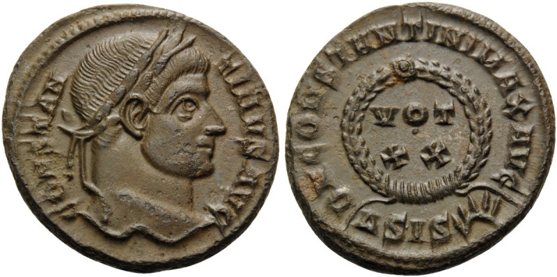 Constantine I, 307/310-337. Follis (Bronze, 19 mm, 3.24 g, 6 h), Siscia, 4th off...