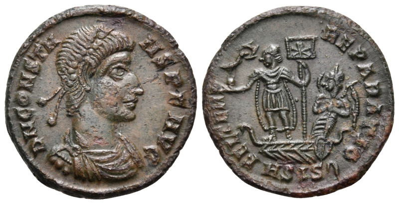 Constans, 337-350. Follis (Bronze, 18 mm, 2.53 g, 12 h), Siscia, E = fifth offic...