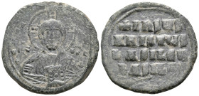 Anonymous, Time of Basil II & Constantine VIII, circa 970-1092. Follis (Bronze, 29 mm, 14.61 g, 6 h), Constantinople. + EMMA-NOVHΛ / IC - XC Bust of C...