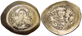 Michael VII Ducas, 1071-1078. Histamenon (Gold, 30 mm, 4.43 g, 6 h), Constantinople. IC-XC Bust of Christ Pantokrator facing, with cross nimbus, holdi...