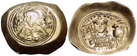 Michael VII Ducas, 1071-1078. Histamenon (Gold, 30 mm, 4.34 g, 6 h), Constantinople. IC-XC Bust of Christ Pantokrator facing, with cross nimbus, holdi...