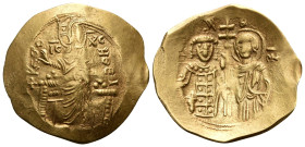 John II Comnenus, 1118-1143. Hyperpyron (Gold, 27 mm, 4.18 g, 6 h), Constantinople. +KE BO-HΘΕΙ / IC - XC Christ, nimbate, seated facing on backless t...