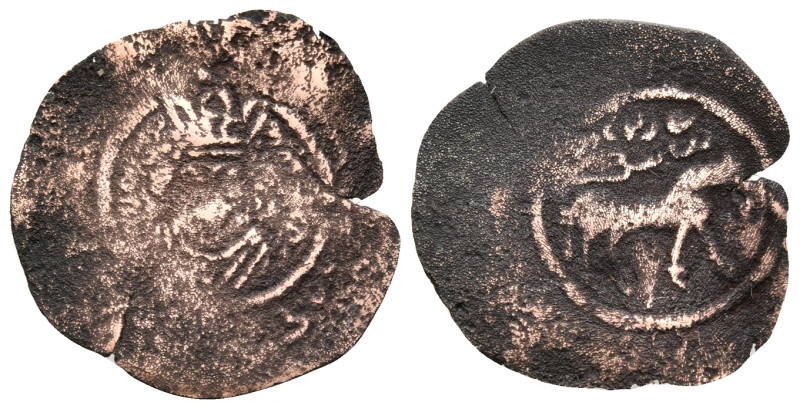 ARAB-SASANIAN, Umayyad Caliphate. AH 75-95 / AD 694-713. Pashiz (Bronze, 19 mm, ...