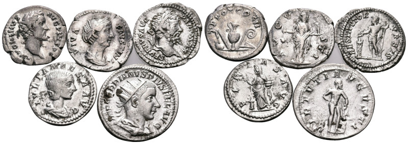 ROMAN IMPERIAL. Circa 2nd-3rd century. (Silver, 16.03 g). A lot of Five Roman si...