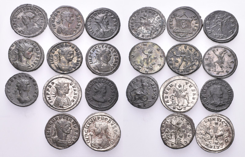 ROMAN IMPERIAL. Circa 3rd century. (Billon, 42.40 g). A lot of Eleven (11) Roman...