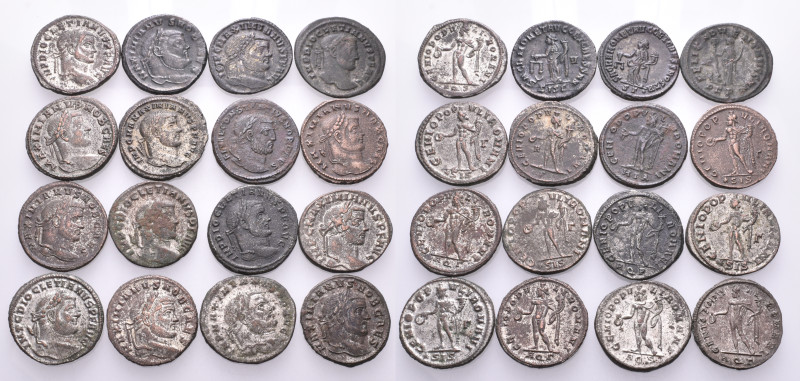 ROMAN IMPERIAL. Circa 3rd-4th century. (Billon, 156.00 g). A lot of Sixteen (16)...