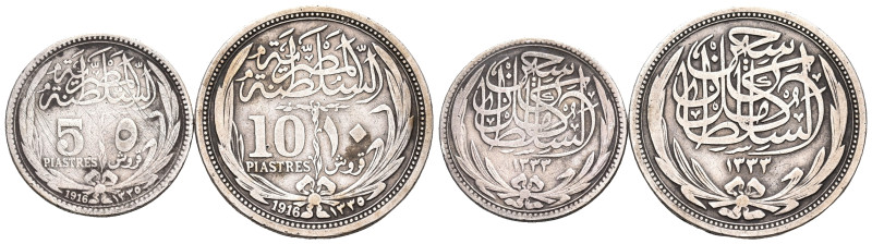 EGYPT. British Protectorate - Sultan Fuat I. (Silver, 20.00 g), 1916. A lot of T...