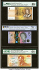 Australia Australia Reserve Bank 1; 5 Dollars ND (1983); (20)16 Pick 42d; 62a Two Examples PMG Superb Gem Unc 68 EPQ; PCGS Gold Shield Seventy Gem Unc...