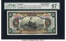 Ecuador Banco Central del Ecuador 50 Sucres ND (1939-43) Pick 94s Specimen PMG Superb Gem Unc 67 EPQ. Two POCs are present on this example. 

HID09801...
