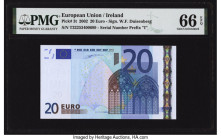 European Union Central Bank, Ireland 20 Euro 2002 Pick 3t PMG Gem Uncirculated 66 EPQ. 

HID09801242017

© 2022 Heritage Auctions | All Rights Reserve...