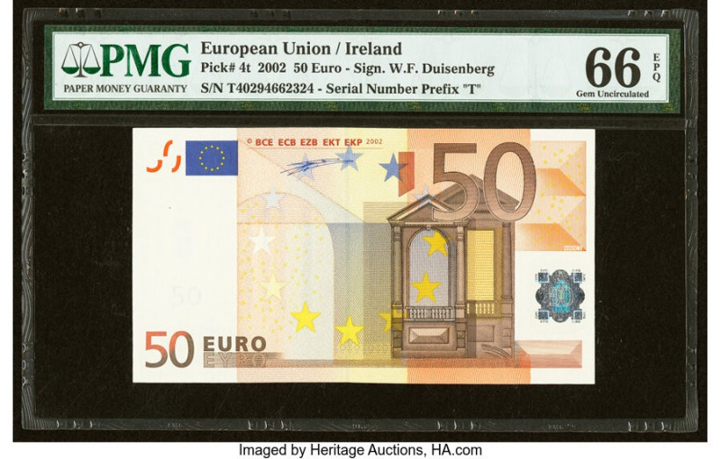 European Union Central Bank, Ireland 50 Euro 2002 Pick 4t PMG Gem Uncirculated 6...