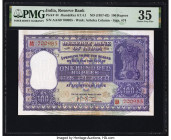 India Reserve Bank of India 100 Rupees ND (1957-62) Pick 44 Jhun6.7.4.1 PMG Choice Very Fine 35. Staples holes at issue are noted on this example. 

H...