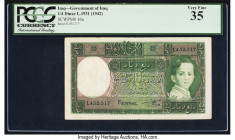 Iraq Government of Iraq 1/4 Dinar 1931 (ND 1942) Pick 16a PCGS Very Fine 35. 

HID09801242017

© 2022 Heritage Auctions | All Rights Reserved