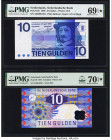 Netherlands Netherlands Bank 10 Gulden 25.4.1968; 1997 Pick 91b; 99 Two Examples PMG Superb Gem Unc 69 EPQ S; Seventy Gem Unc 70 EPQ S. 

HID098012420...