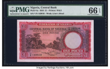 Nigeria Central Bank of Nigeria 1 Pound 15.9.1958 Pick 4a PMG Gem Uncirculated 66 EPQ. 

HID09801242017

© 2022 Heritage Auctions | All Rights Reserve...