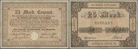 Deutschland - Altdeutsche Staaten: Sehr seltene Banknote zu 25 Mark Courant 1851 der Obersten Zivilbehörde für Holstein, Kiel, P. S741, PR A493, in he...