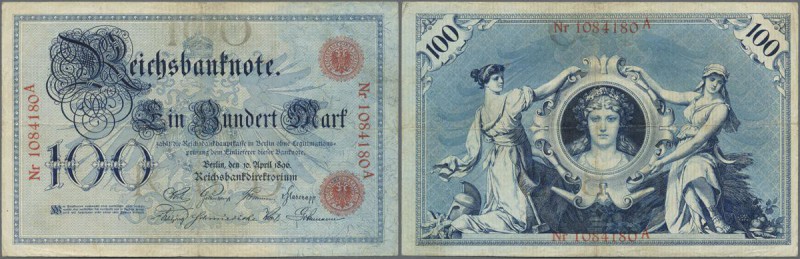 Deutschland - Deutsches Reich bis 1945: 100 Reichsmark 1896 Ro 15, in gebrauchte...