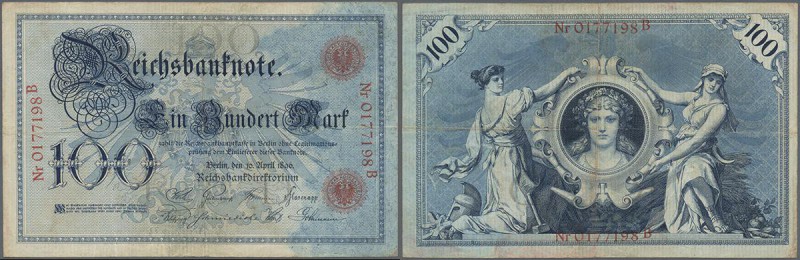 Deutschland - Deutsches Reich bis 1945: 100 mark 1896, Ro.15, mehrere Knicke, kl...