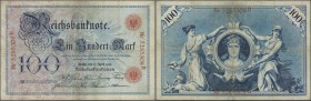 Deutschland - Deutsches Reich bis 1945: Set mit 4 Noten 100 Mark 1898 Ro.17 in F-, 100 Mark 1903 Ro.20 in F und 2 x 100 Mark 1905 Ro.23a und 23b ebenf...