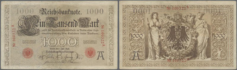 Deutschland - Deutsches Reich bis 1945: 1000 mark 1898, Ro.18, hübsche Gebrauchs...
