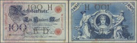 Deutschland - Deutsches Reich bis 1945: 20 Mark 1903, Ro.20, Buchstaben in schwarz-grau, mehrere Knicke und Flecken am unteren rand: F/F+