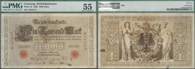 Deutschland - Deutsches Reich bis 1945: 1000 Reichsmark 1910 Ro 21 in Erhaltung: PMG graded 55 aUNC.