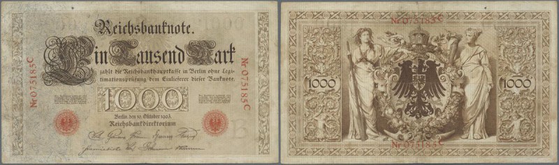 Deutschland - Deutsches Reich bis 1945: 1000 Mark 1903, Ro.21, stärker gebraucht...