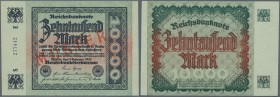 Deutschland - Deutsches Reich bis 1945: 10.000 Mark 1923 mit regulärer Seriennummer und rotem Überdruck MUSTER, Ro.83M in kassenfrischer Erhaltung. Se...