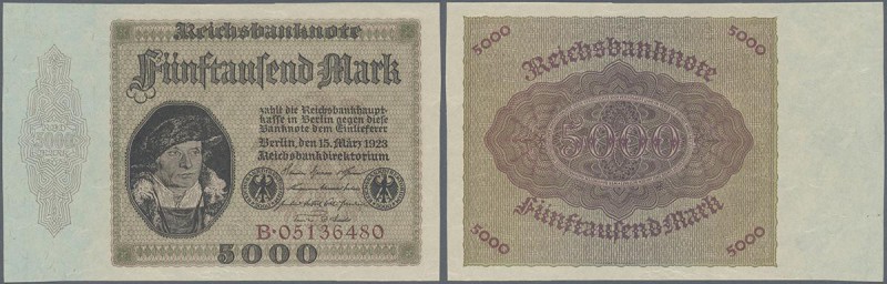 Deutschland - Deutsches Reich bis 1945: 5000 Mark 1923, nicht verausgabt, Ro.86,...