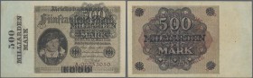 Deutschland - Deutsches Reich bis 1945: 500 Milliarden Mark Überdruck auf 5000 Mark 1923, Ro.121a, leicht vergilbtes Papier und winzige Flecken, Erhal...